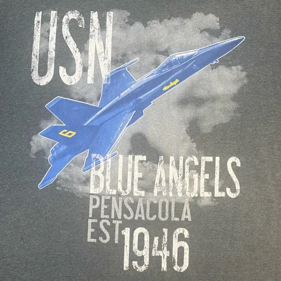 USN Blue Angels Pensacola Est 1946 United States Navy Graphic T-Shirt Large - Picture 2 of 3